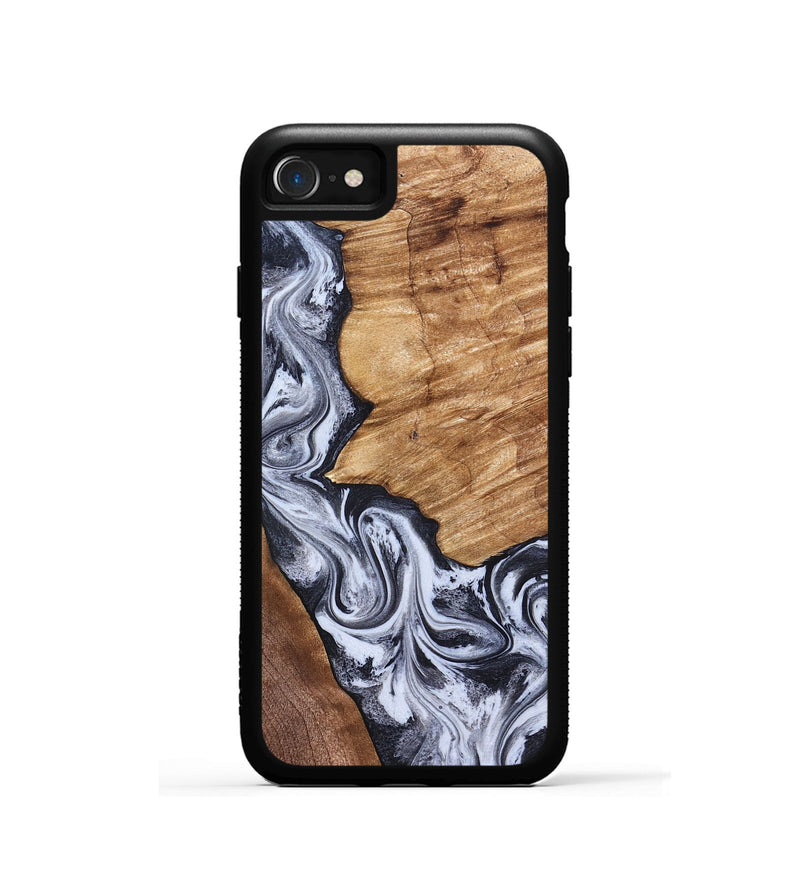 iPhone SE Wood Phone Case - Merry (Black & White, 826419)