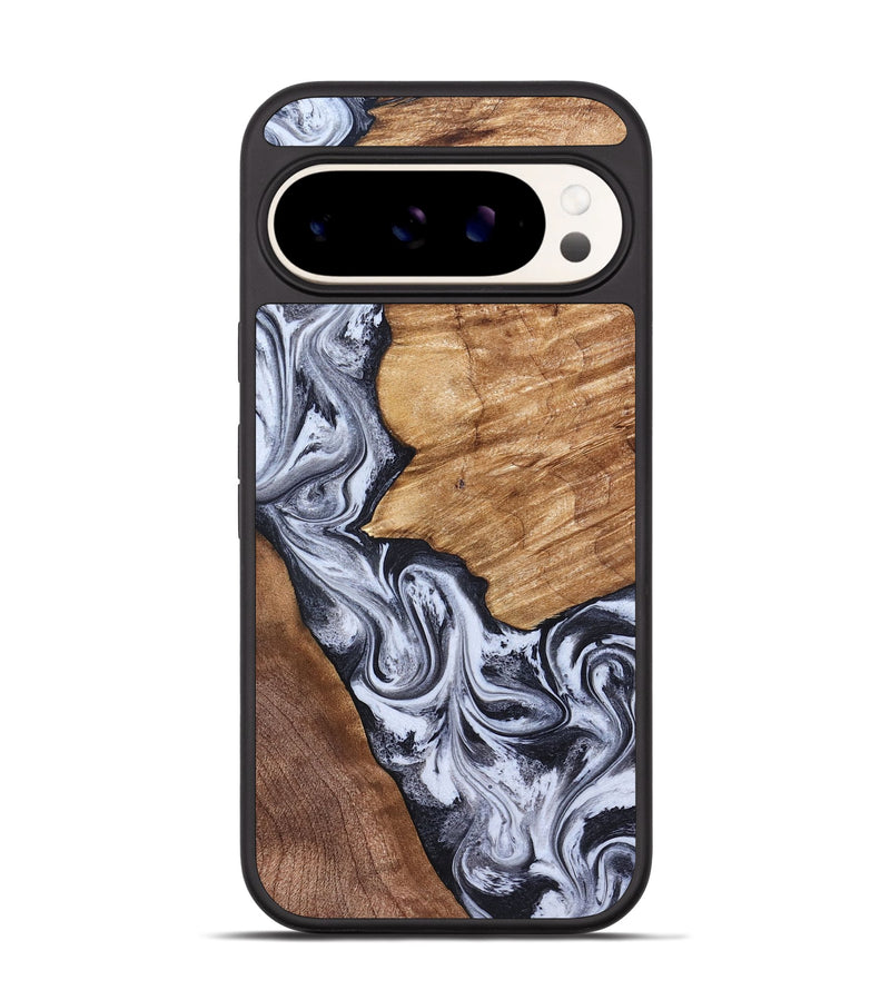 Pixel 9 Wood Phone Case - Merry (Black & White, 826419)