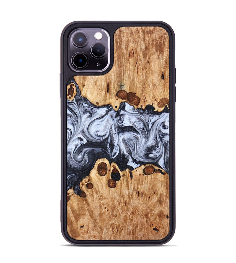 iPhone 11 Pro Max Wood Phone Case - Lafe (Black & White, 826421)