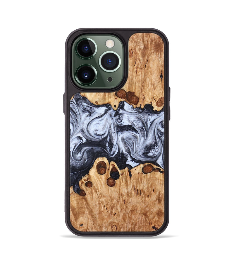 iPhone 13 Pro Wood Phone Case - Lafe (Black & White, 826421)