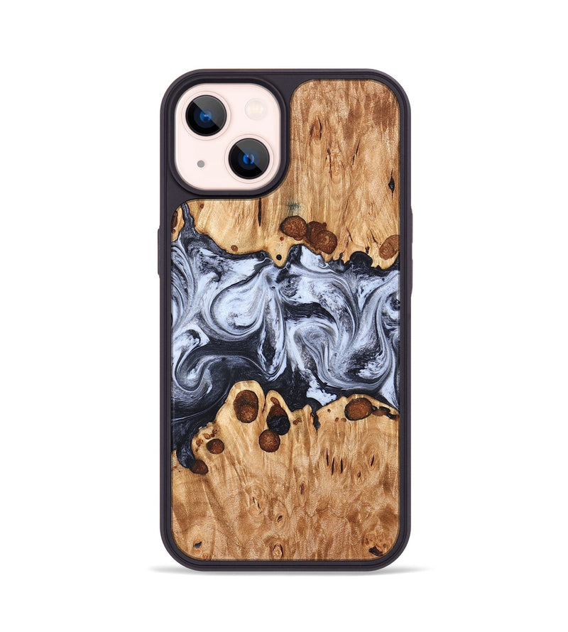 iPhone 14 Wood Phone Case - Lafe (Black & White, 826421)
