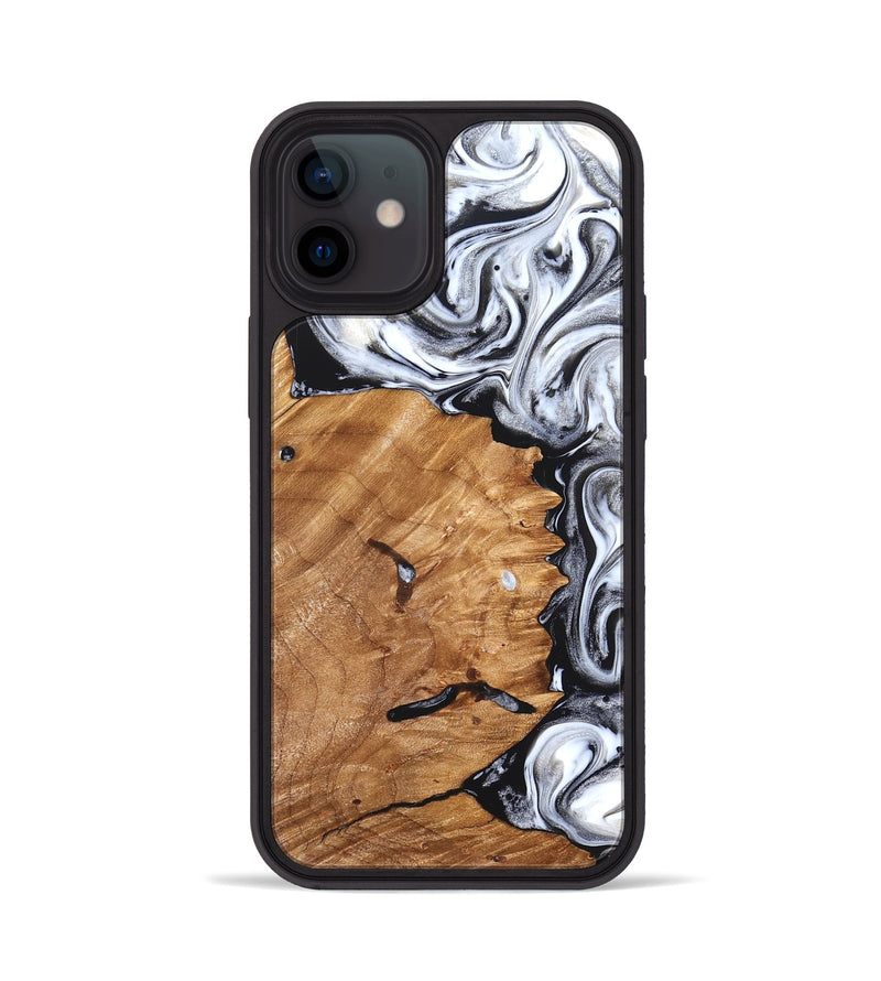 iPhone 12 Wood Phone Case - Keanu (Black & White, 826424)