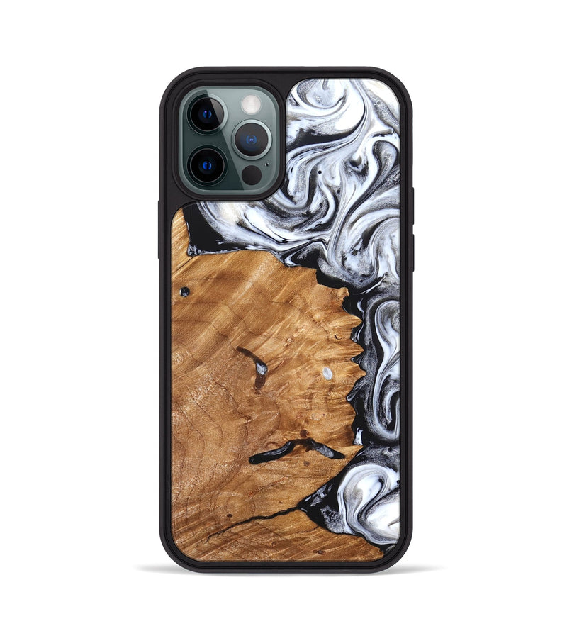 iPhone 12 Pro Wood Phone Case - Keanu (Black & White, 826424)