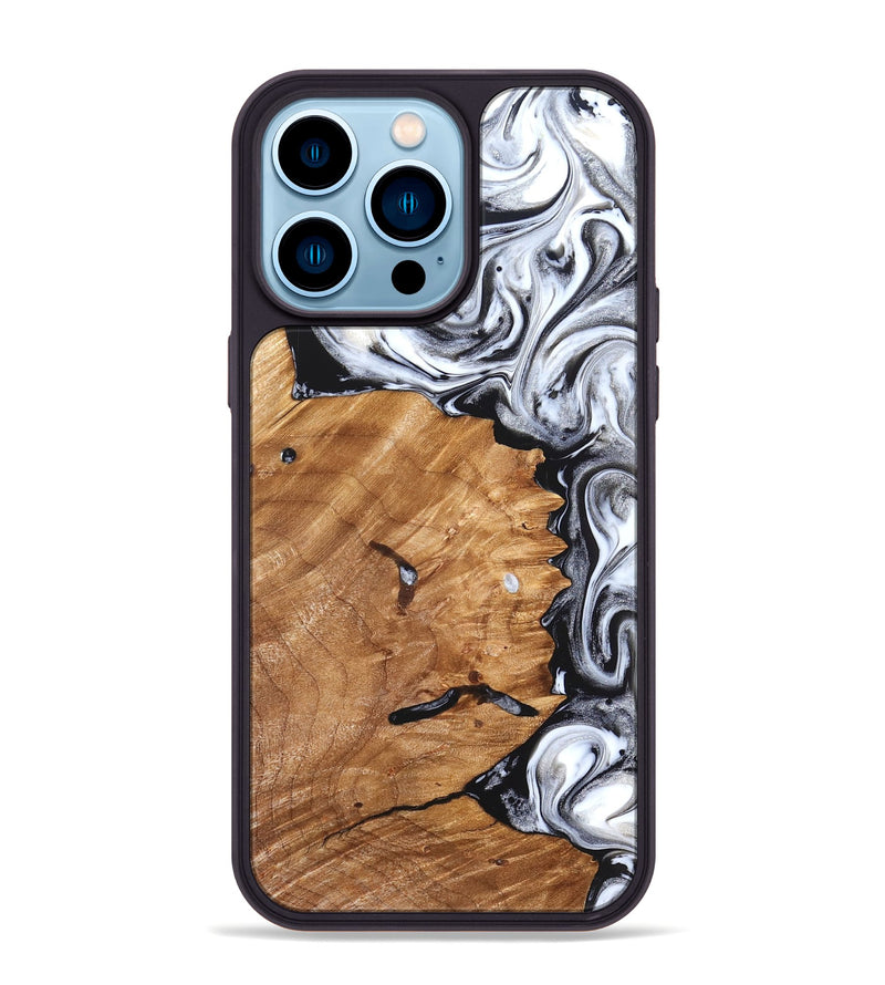 iPhone 14 Pro Max Wood Phone Case - Keanu (Black & White, 826424)