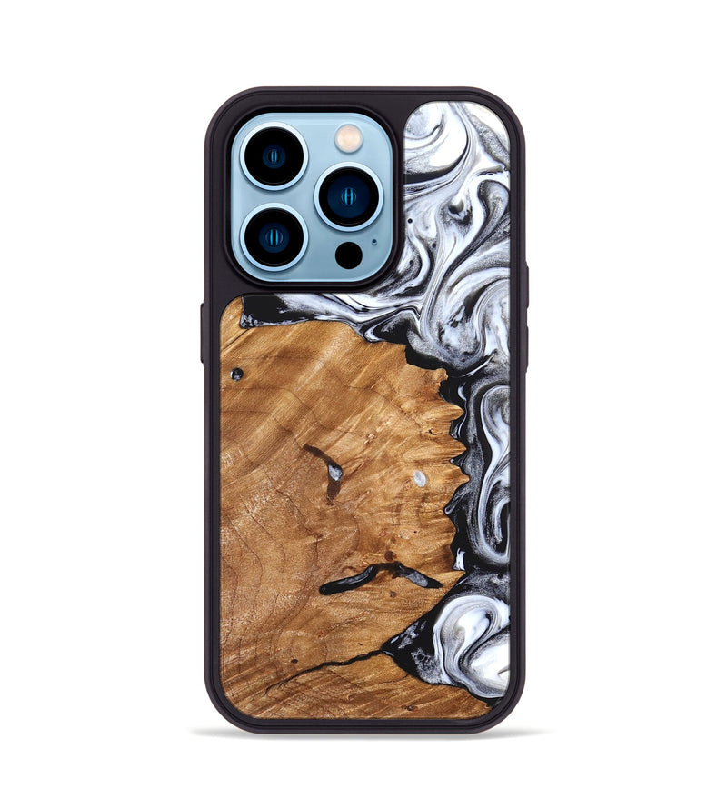 iPhone 14 Pro Wood Phone Case - Keanu (Black & White, 826424)