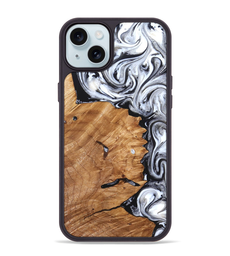iPhone 15 Plus Wood Phone Case - Keanu (Black & White, 826424)