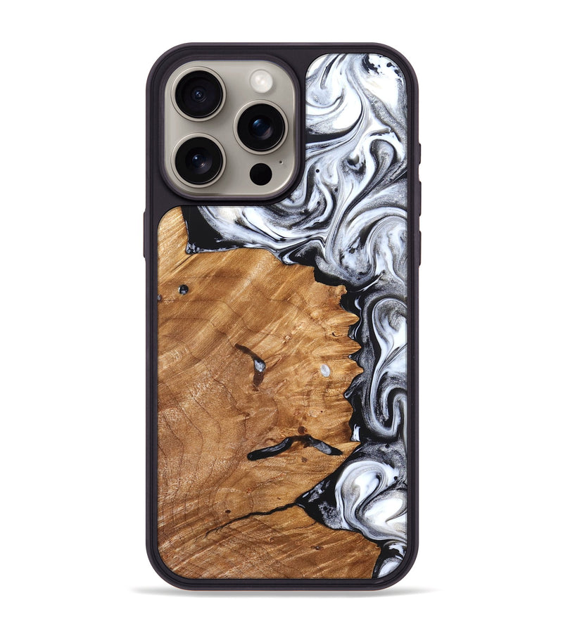 iPhone 15 Pro Max Wood Phone Case - Keanu (Black & White, 826424)