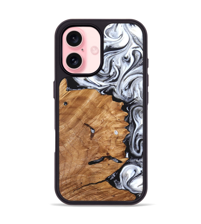iPhone 16 Wood Phone Case - Keanu (Black & White, 826424)