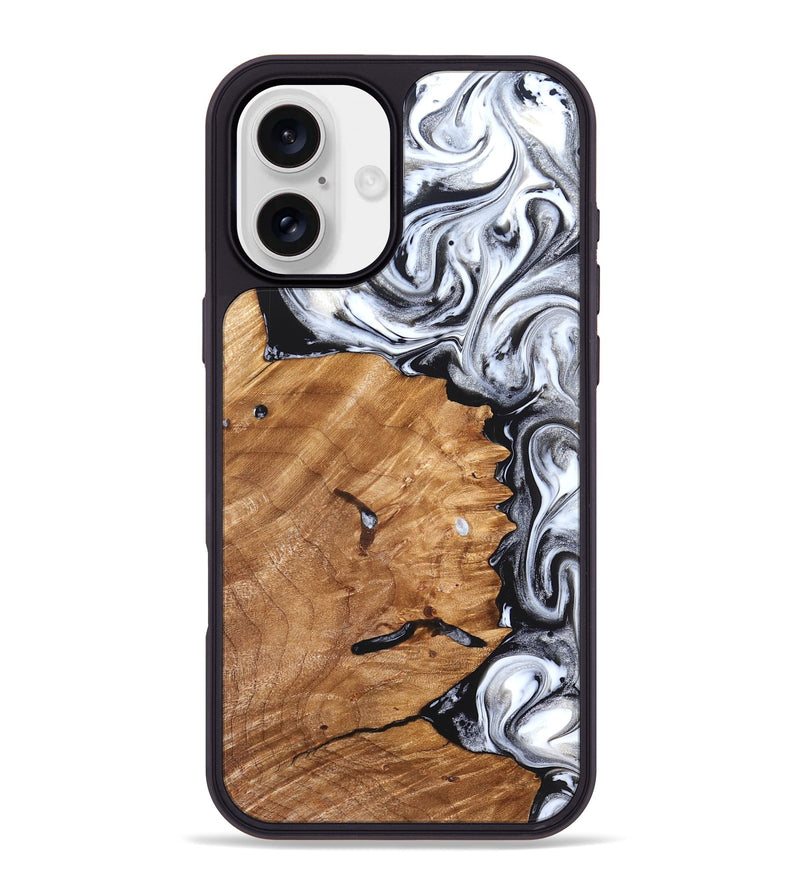 iPhone 16 Plus Wood Phone Case - Keanu (Black & White, 826424)