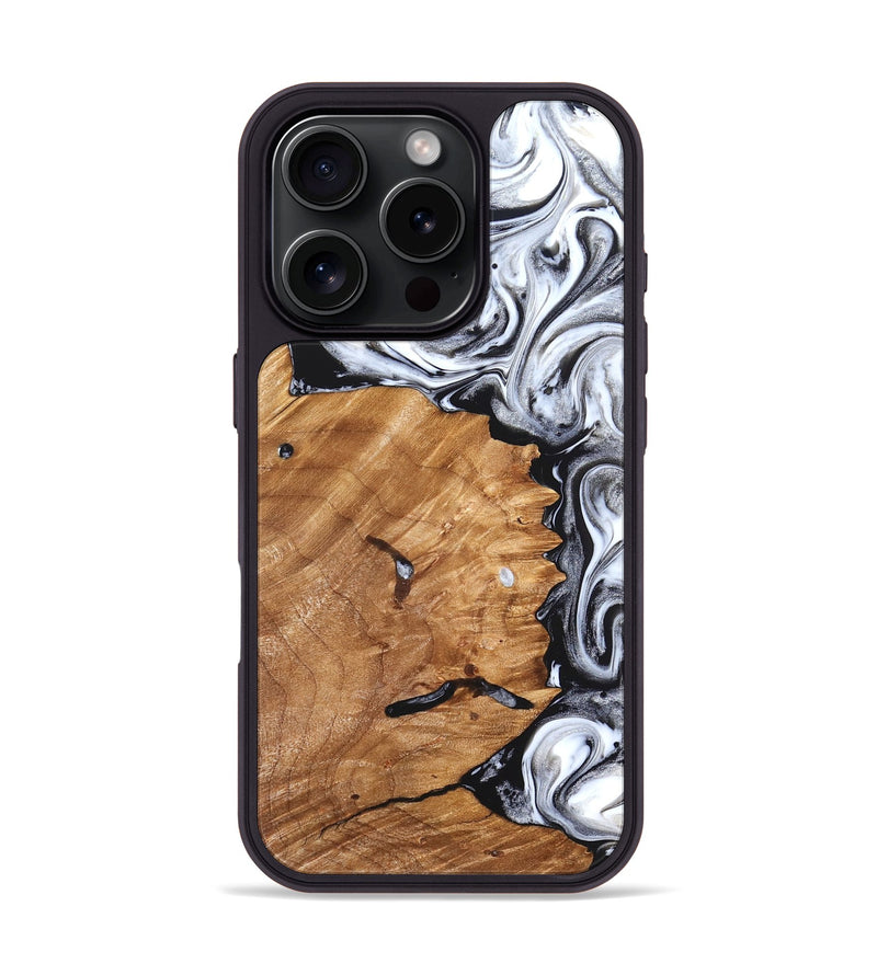 iPhone 16 Pro Wood Phone Case - Keanu (Black & White, 826424)