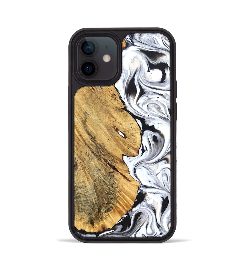 iPhone 12 Wood Phone Case - Madonna (Black & White, 826425)