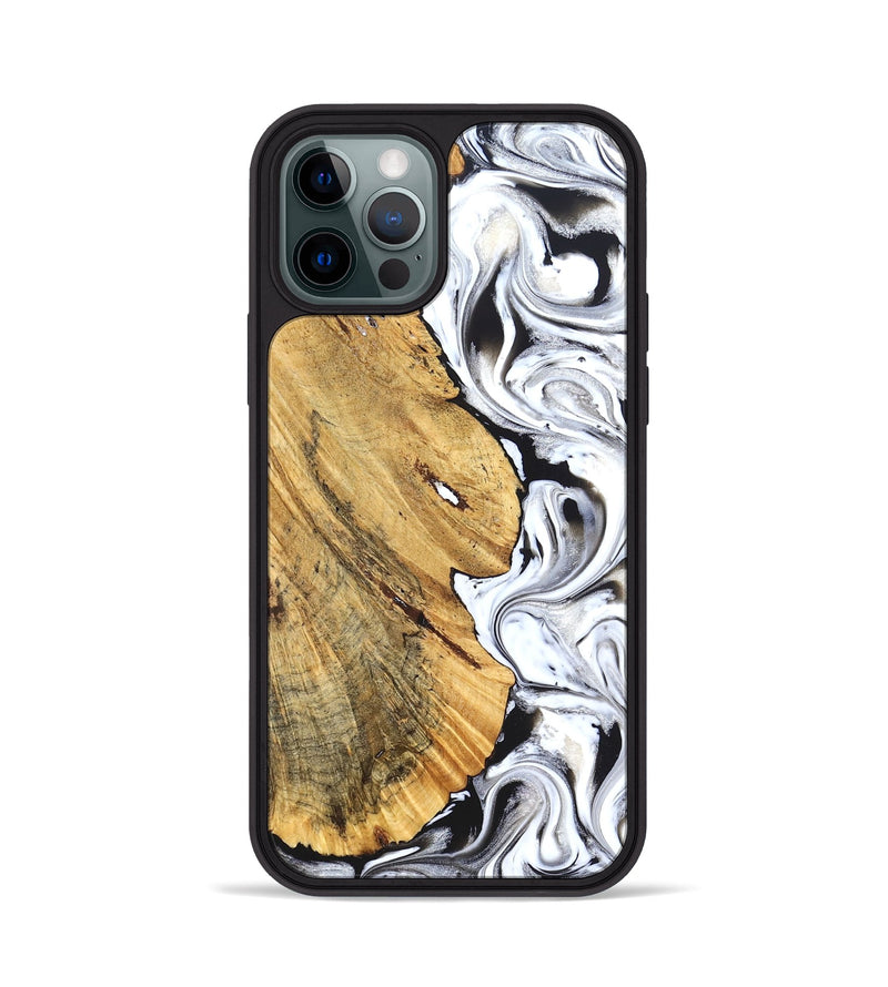 iPhone 12 Pro Wood Phone Case - Madonna (Black & White, 826425)
