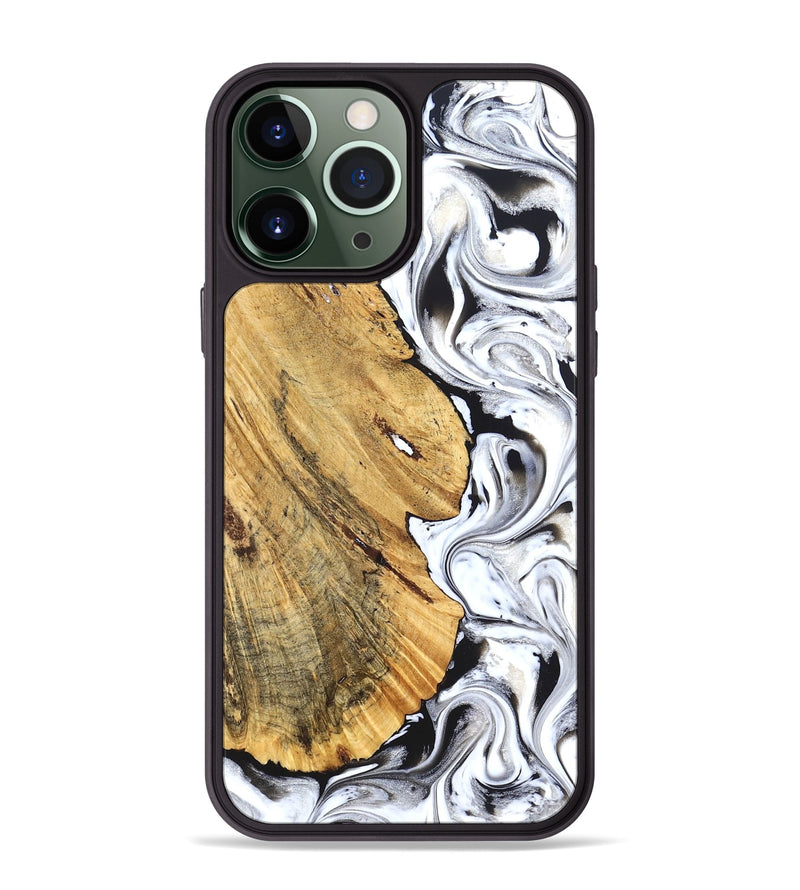 iPhone 13 Pro Max Wood Phone Case - Madonna (Black & White, 826425)