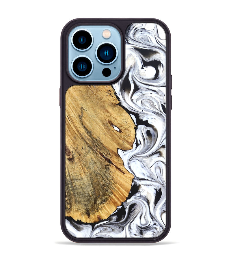 iPhone 14 Pro Max Wood Phone Case - Madonna (Black & White, 826425)