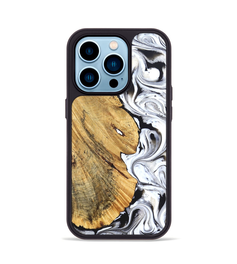 iPhone 14 Pro Wood Phone Case - Madonna (Black & White, 826425)