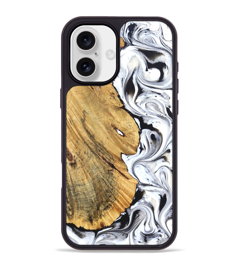 iPhone 16 Plus Wood Phone Case - Madonna (Black & White, 826425)