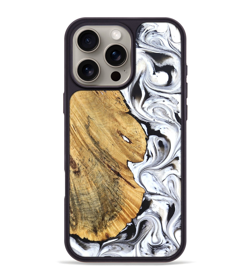 iPhone 16 Pro Max Wood Phone Case - Madonna (Black & White, 826425)