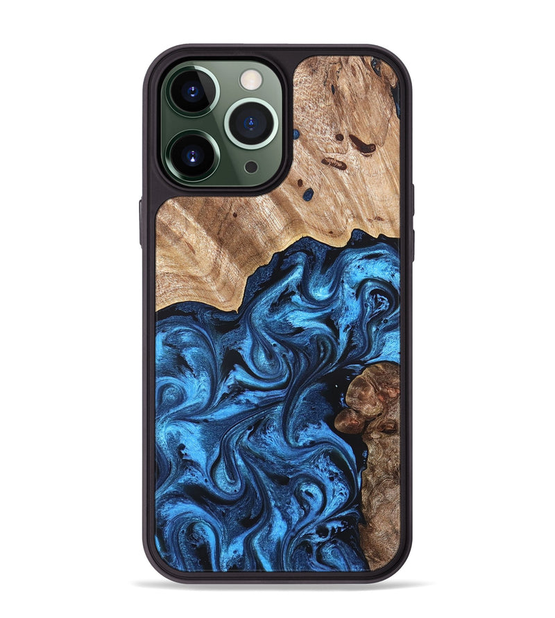 iPhone 13 Pro Max Wood Phone Case - Davonte (Blue, 826427)