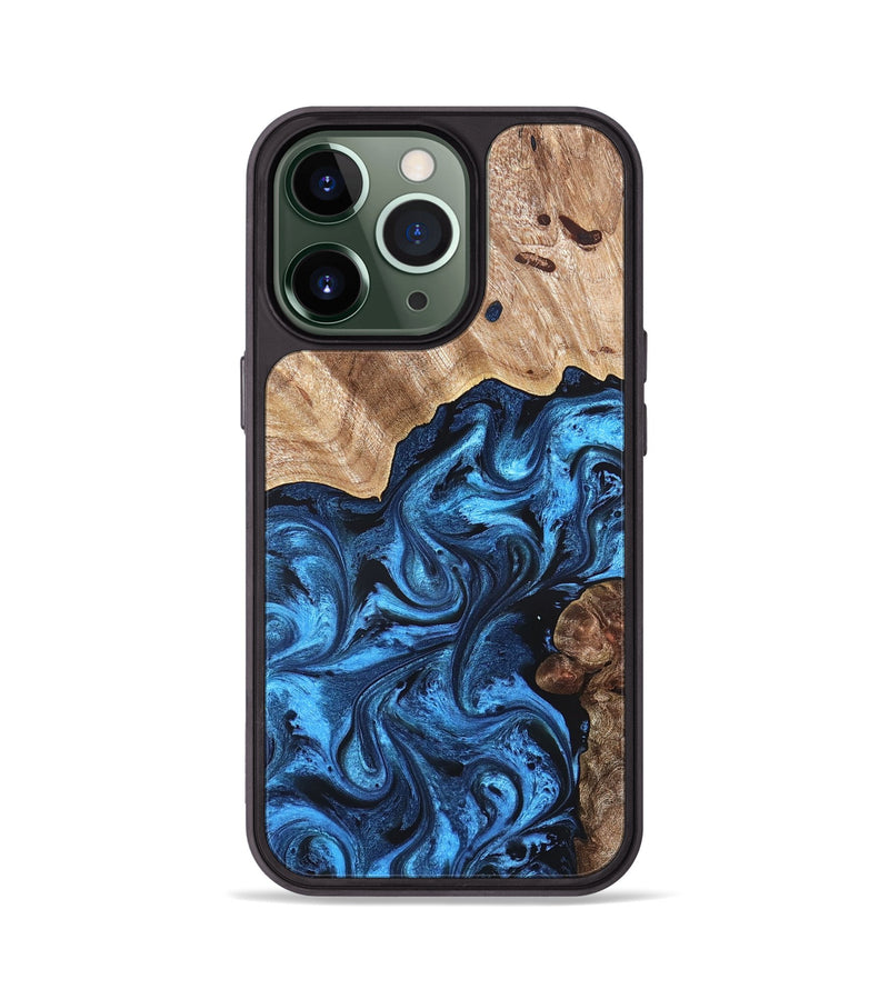 iPhone 13 Pro Wood Phone Case - Davonte (Blue, 826427)