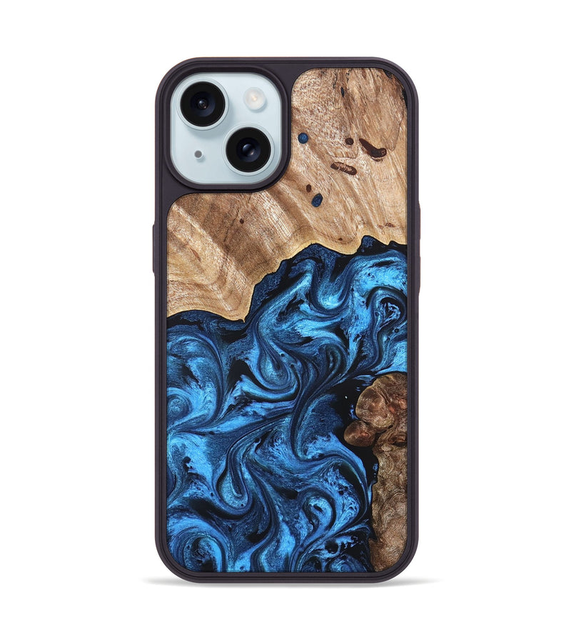 iPhone 15 Wood Phone Case - Davonte (Blue, 826427)