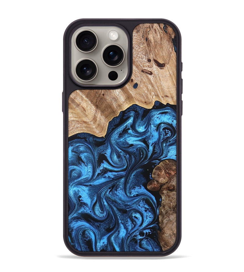 iPhone 15 Pro Max Wood Phone Case - Davonte (Blue, 826427)