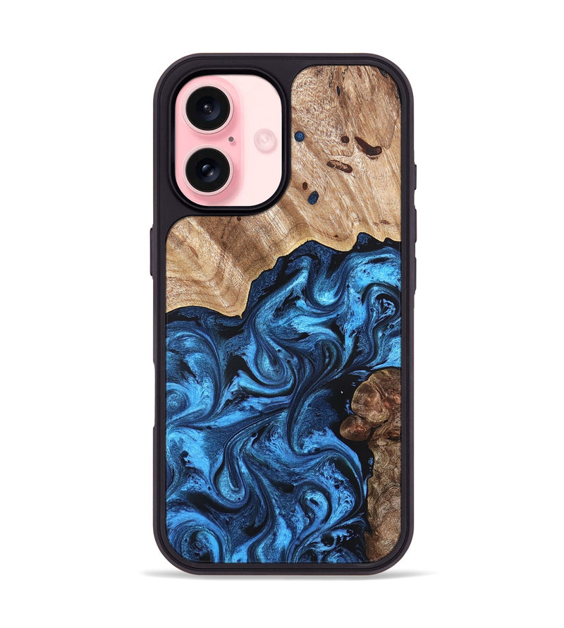 iPhone 16 Wood Phone Case - Davonte (Blue, 826427)