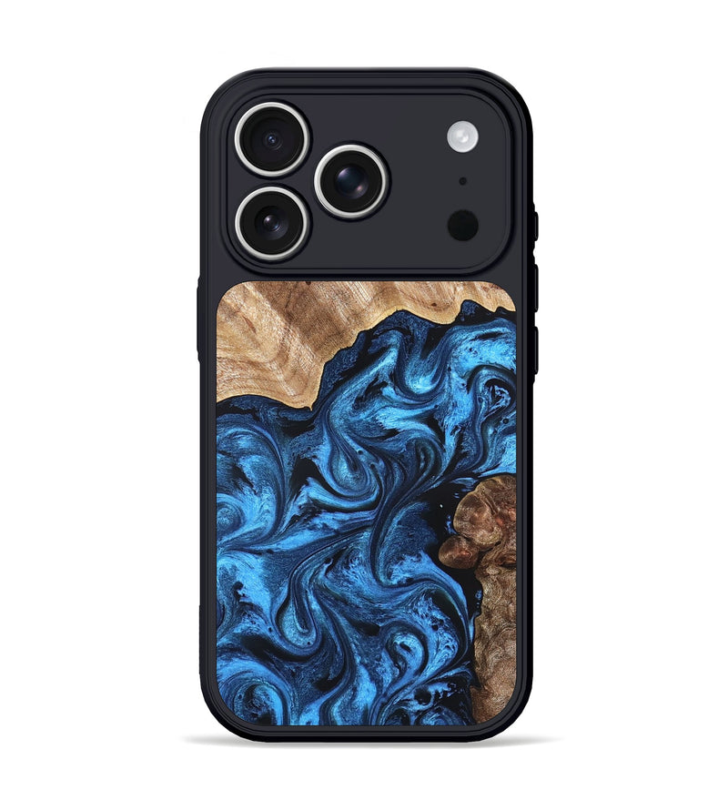 iPhone 17 Pro Wood Phone Case - Davonte (Blue, 826427)