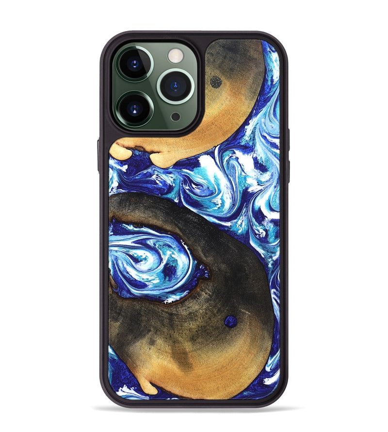 iPhone 13 Pro Max Wood Phone Case - Heidy (Blue, 826428)