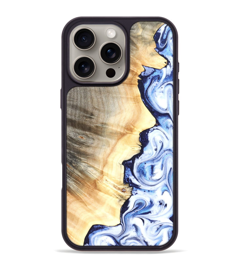 iPhone 16 Pro Max Wood Phone Case - Clover (Blue, 826430)