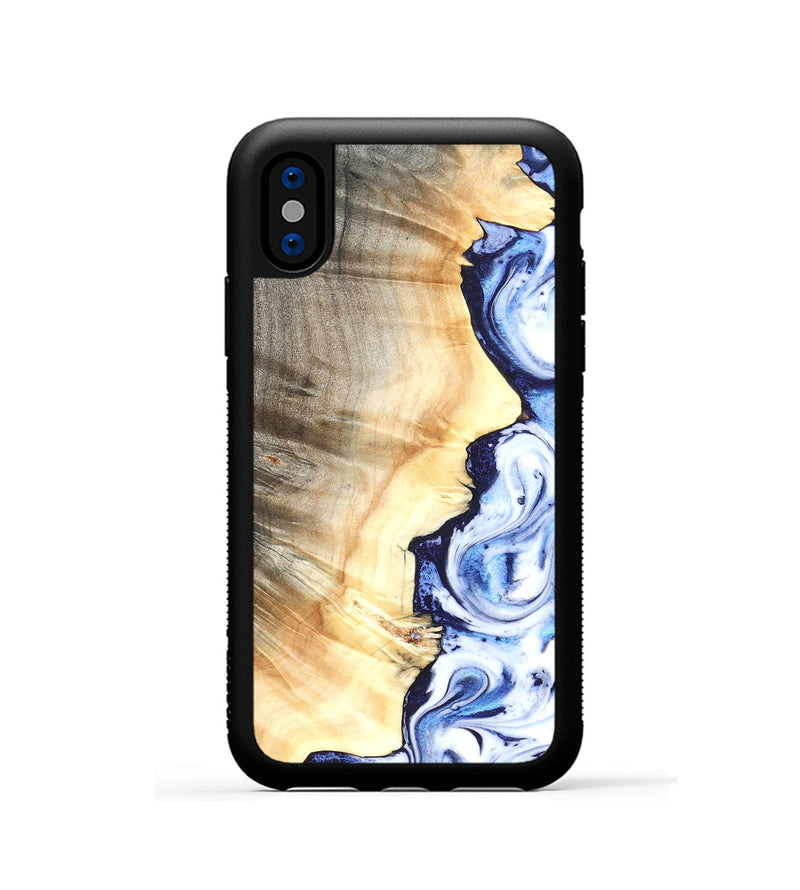 iPhone Xs Wood Phone Case - Clover (Blue, 826430)