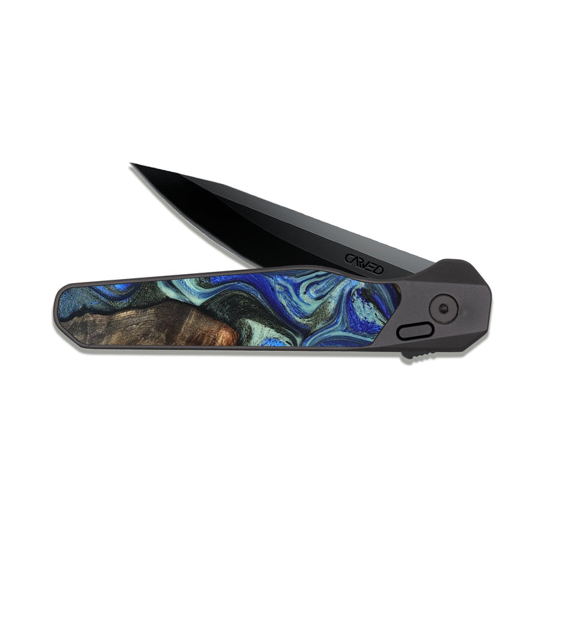 EDC Dark Slate Wood Pocket Knife - Dimitri (Blue, 826446)