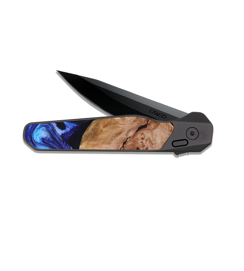 EDC Dark Slate Wood Pocket Knife - Donnie (Blue, 826448)