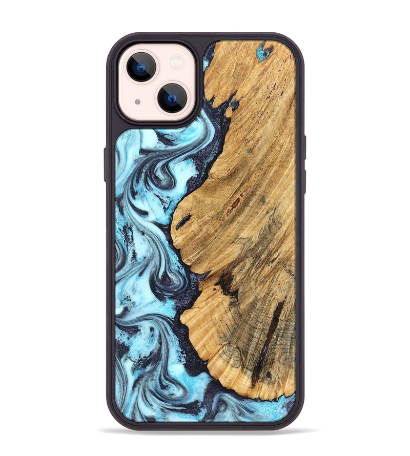 iPhone 14 Plus Wood Phone Case - Vernie (Blue, 826449)