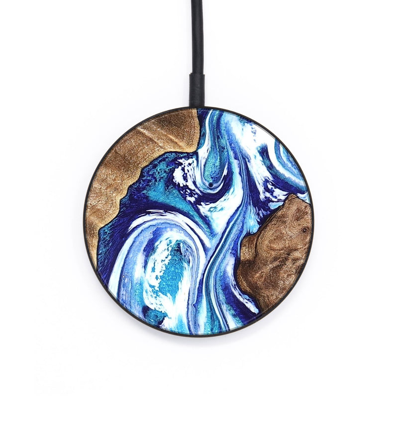 Circle Wood Wireless Charger - Idell (Blue, 826451)