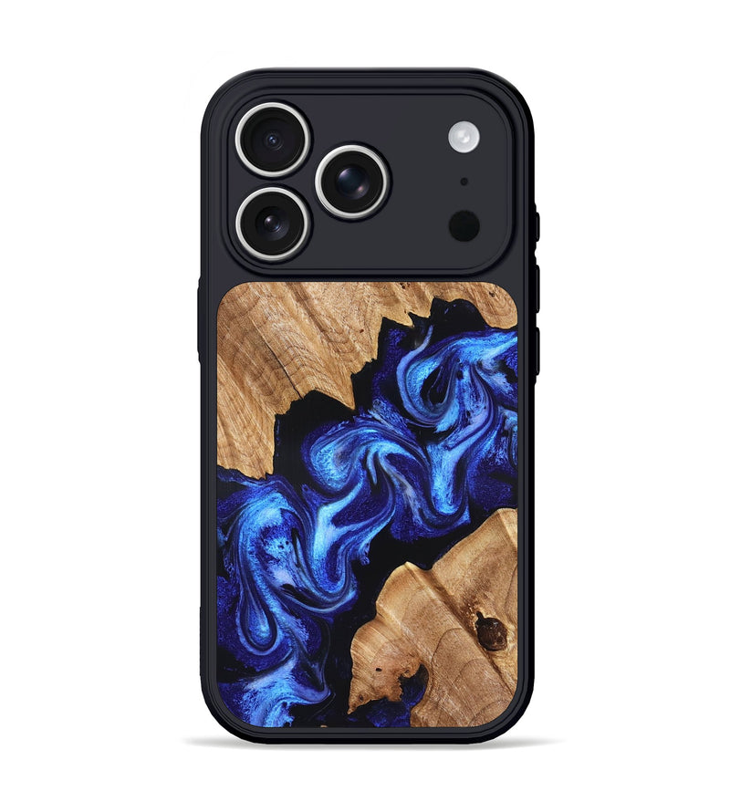 iPhone 17 Pro Wood Phone Case - Izael (Blue, 826452)