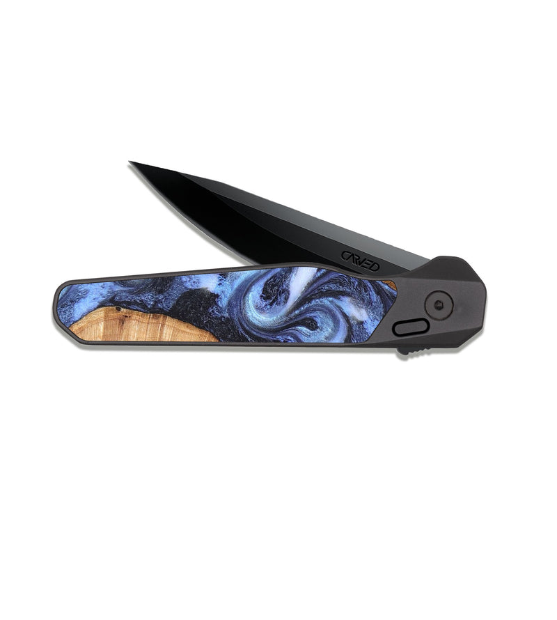 EDC Dark Slate Wood Pocket Knife - Xyla (Blue, 826453)