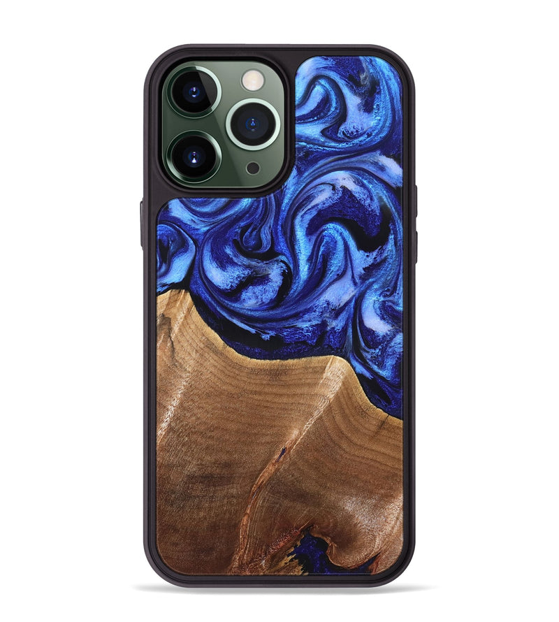iPhone 13 Pro Max Wood Phone Case - Isom (Blue, 826454)