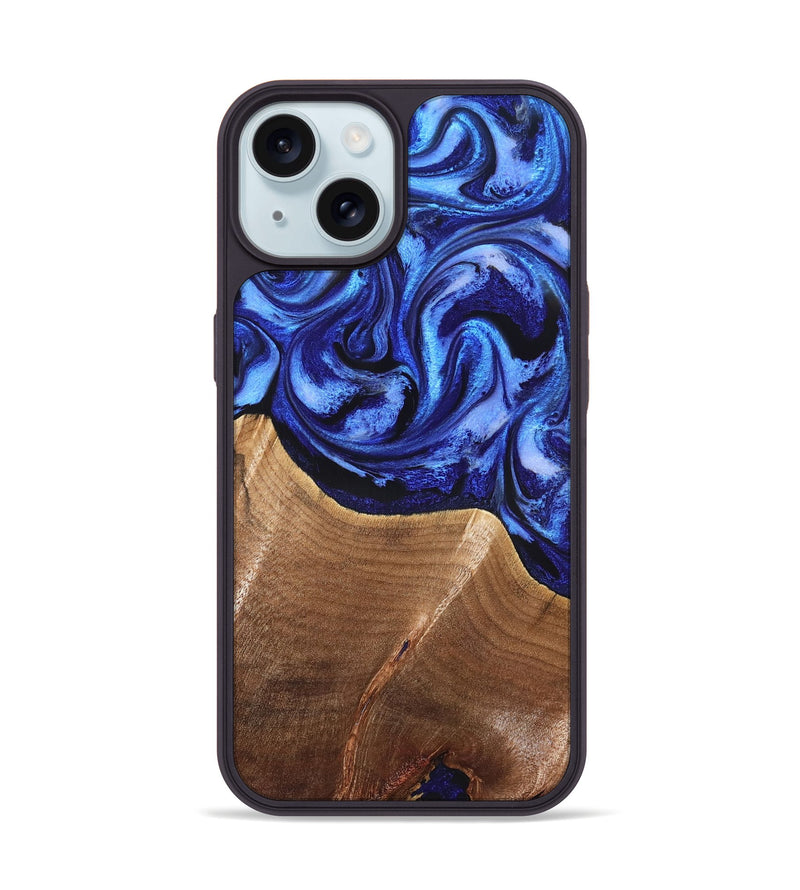 iPhone 15 Wood Phone Case - Isom (Blue, 826454)