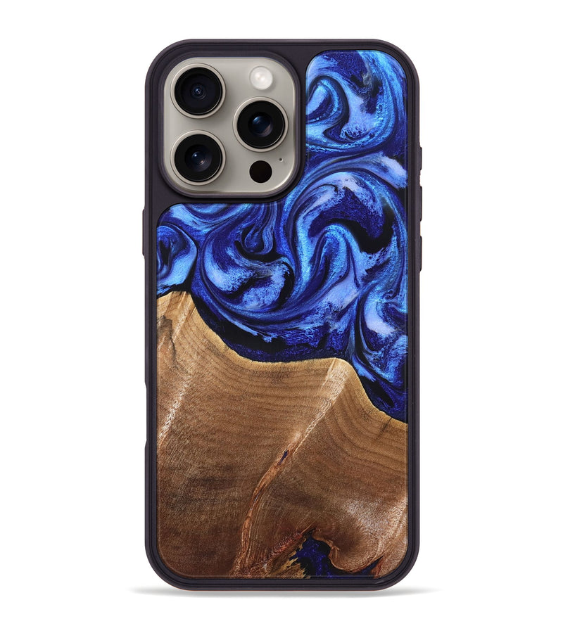 iPhone 16 Pro Max Wood Phone Case - Isom (Blue, 826454)