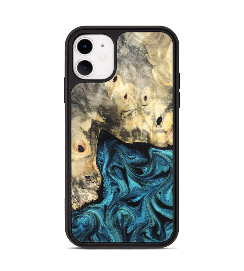 iPhone 11 Wood Phone Case - Mariann (Blue, 826458)