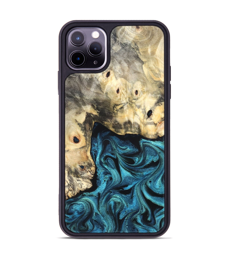 iPhone 11 Pro Max Wood Phone Case - Mariann (Blue, 826458)