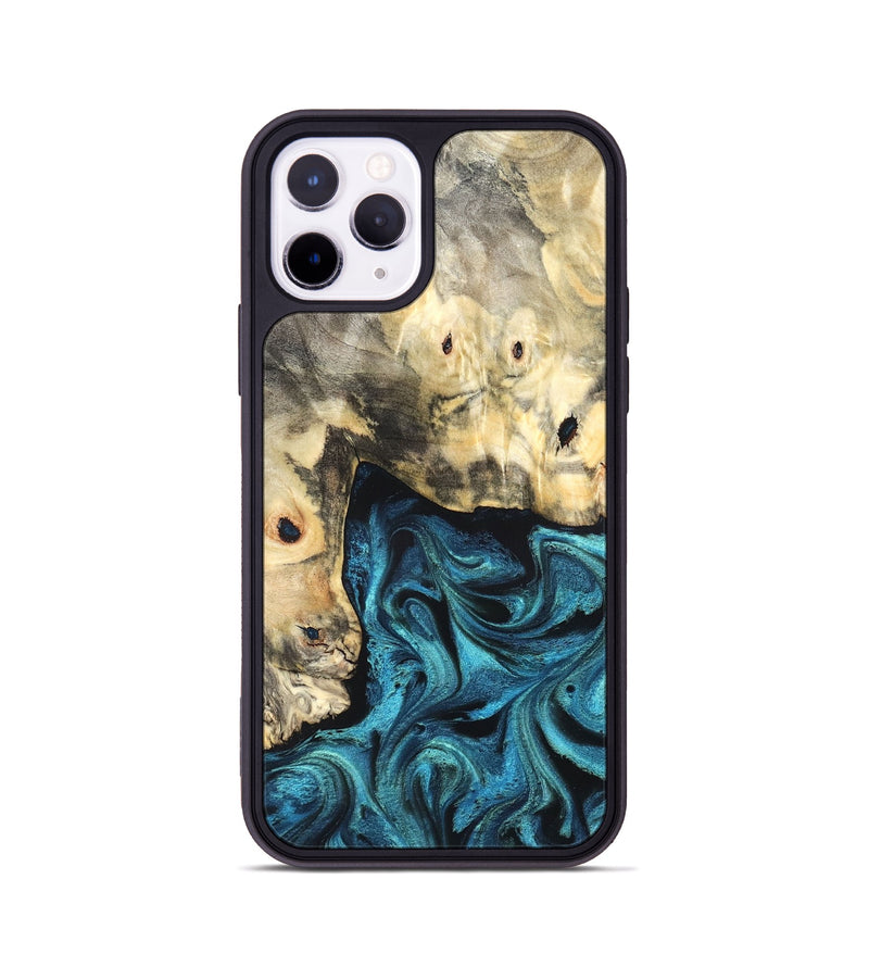 iPhone 11 Pro Wood Phone Case - Mariann (Blue, 826458)