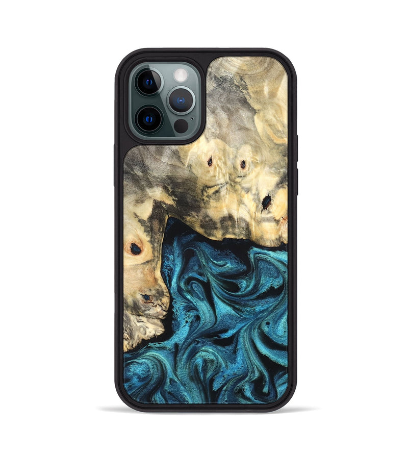 iPhone 12 Pro Wood Phone Case - Mariann (Blue, 826458)