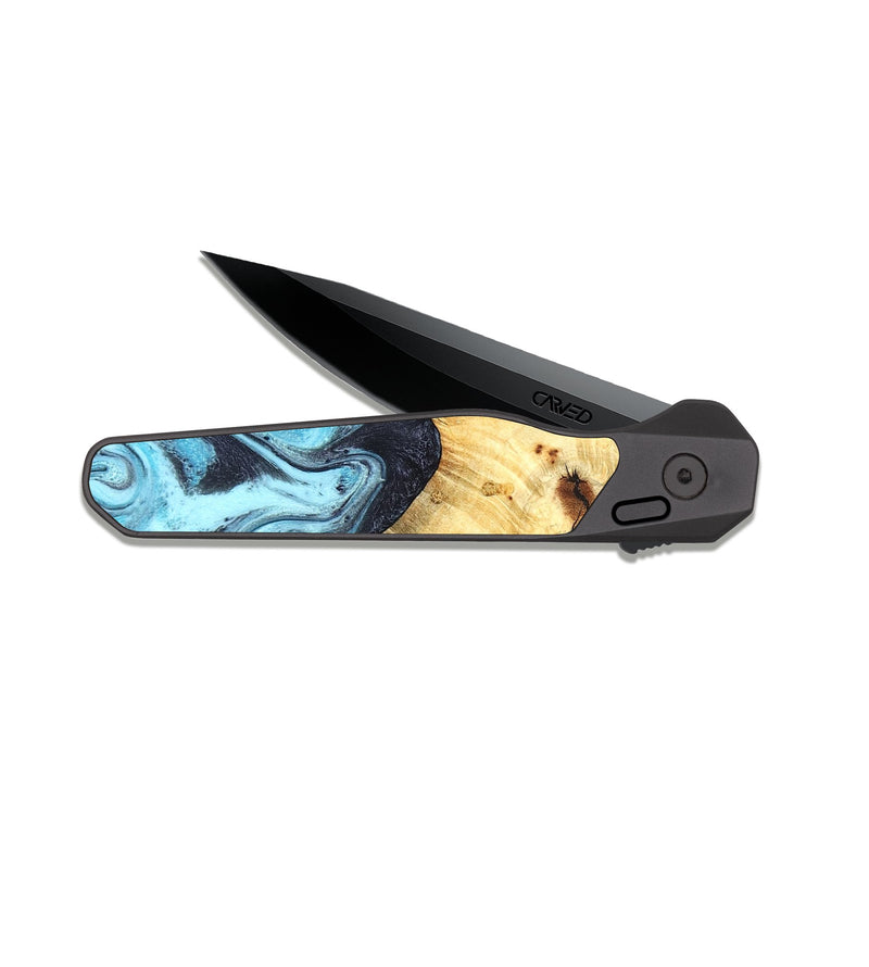 EDC Dark Slate Wood Pocket Knife - Gerhard (Blue, 826461)