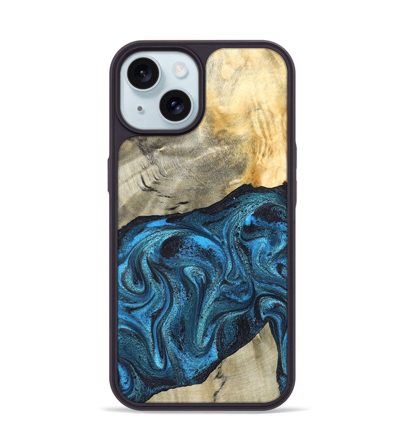 iPhone 15 Wood Phone Case - Yaakov (Blue, 826462)