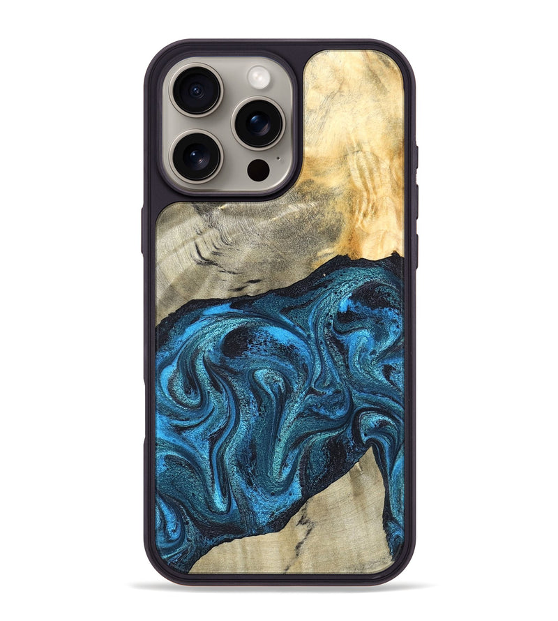 iPhone 16 Pro Max Wood Phone Case - Yaakov (Blue, 826462)
