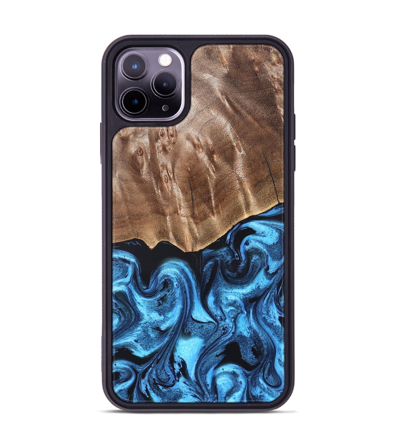 iPhone 11 Pro Max Wood Phone Case - Janel (Blue, 826463)