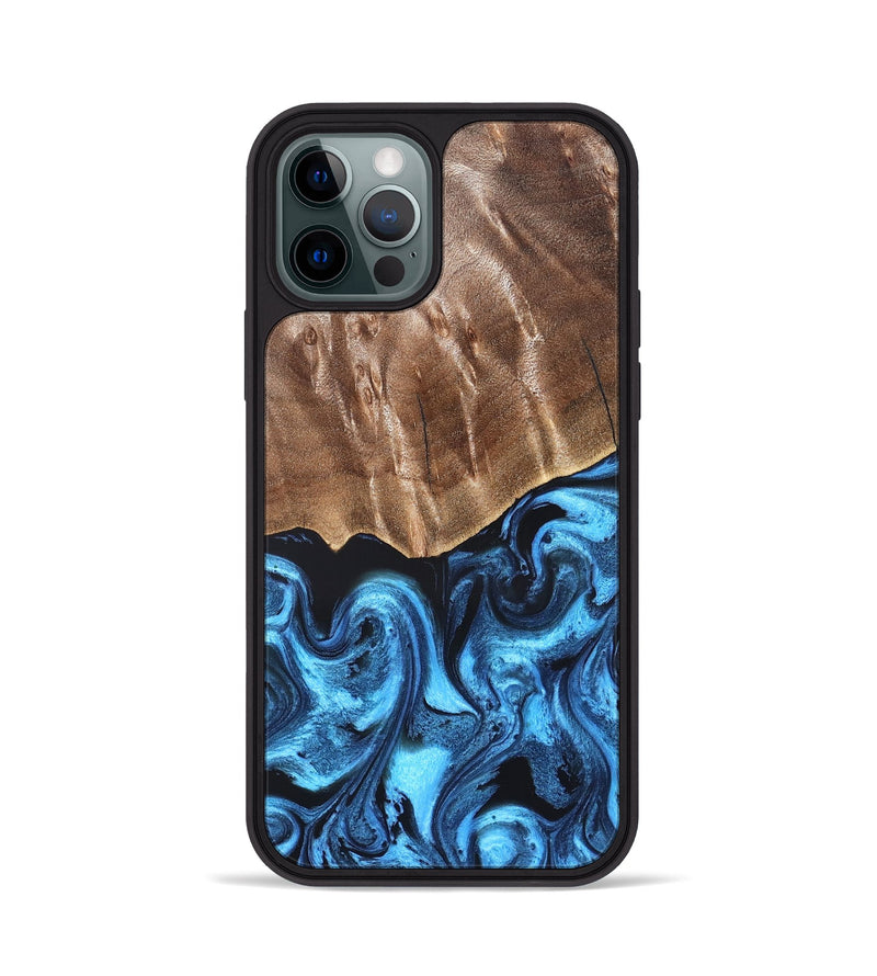 iPhone 12 Pro Wood Phone Case - Janel (Blue, 826463)