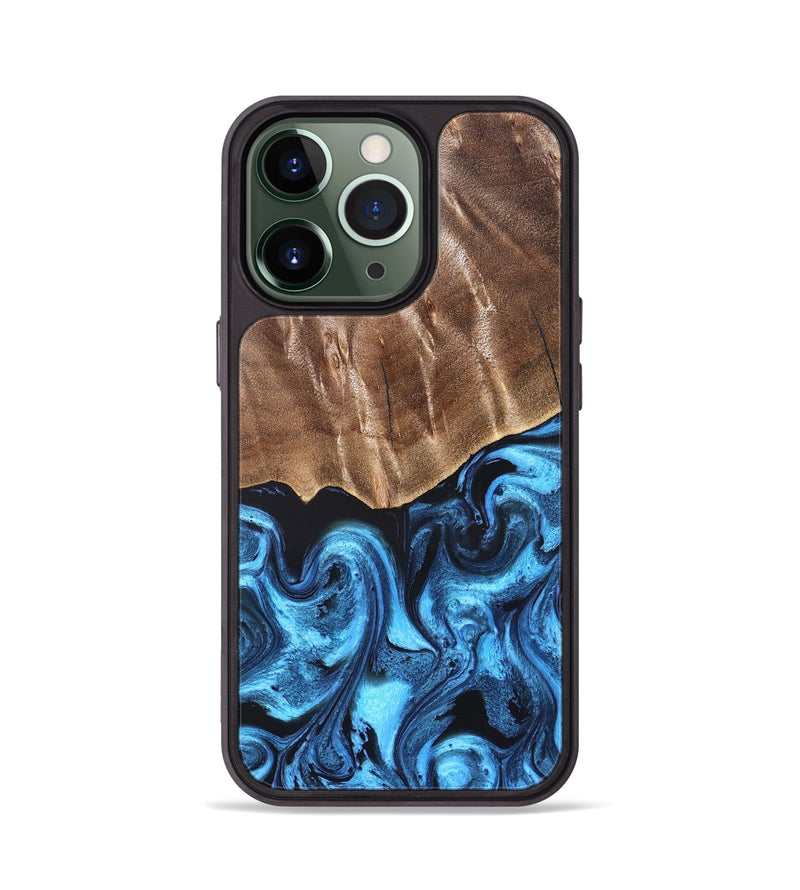 iPhone 13 Pro Wood Phone Case - Janel (Blue, 826463)