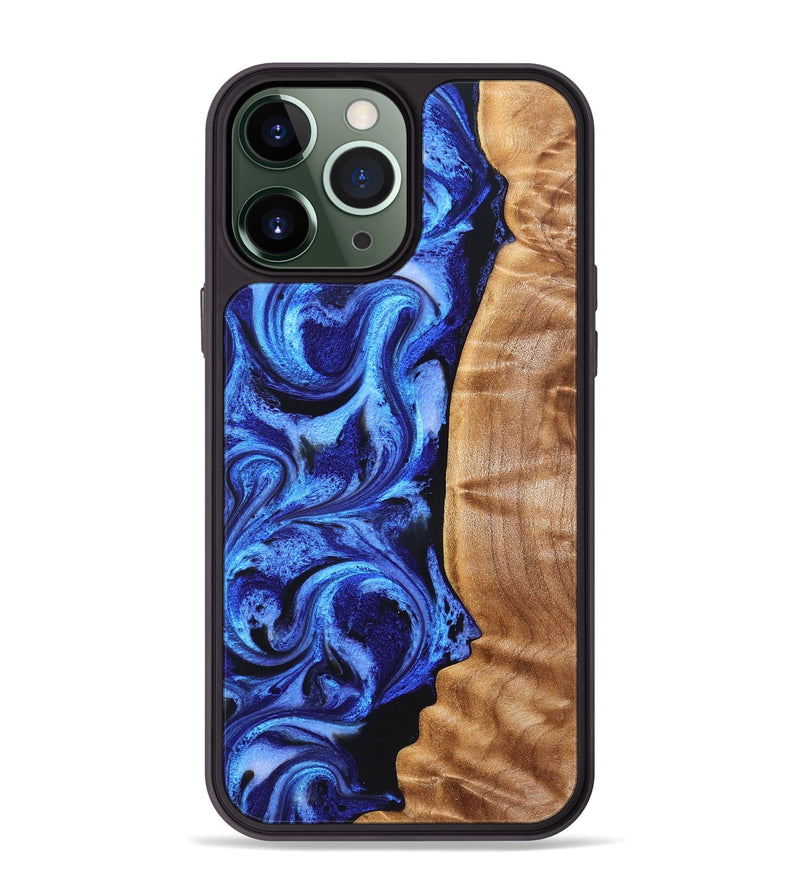 iPhone 13 Pro Max Wood Phone Case - Kasey (Blue, 826464)